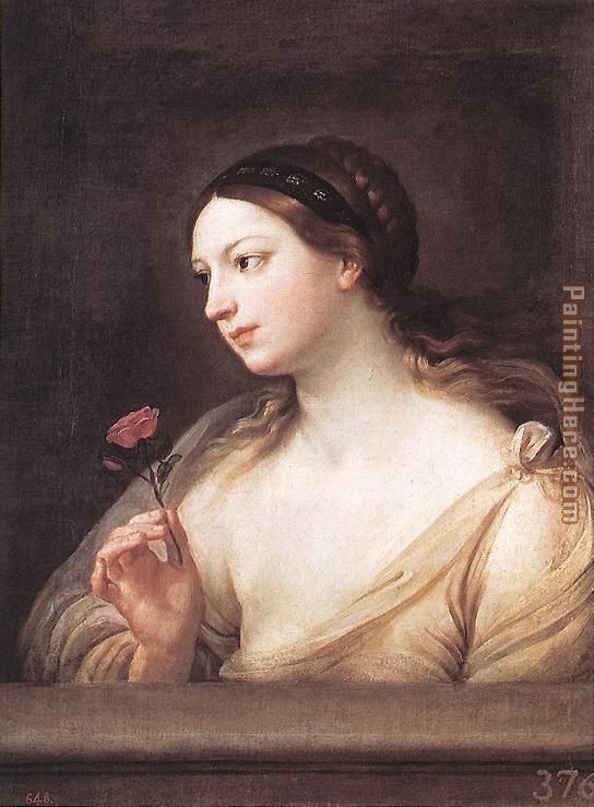 Girl with a Rose painting - Guido Reni Girl with a Rose art painting
